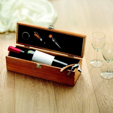 Logo trade promotional merchandise picture of: Wine set in bamboo box