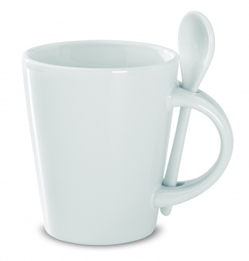 Logo trade business gifts image of: Sublimation mug with spoon