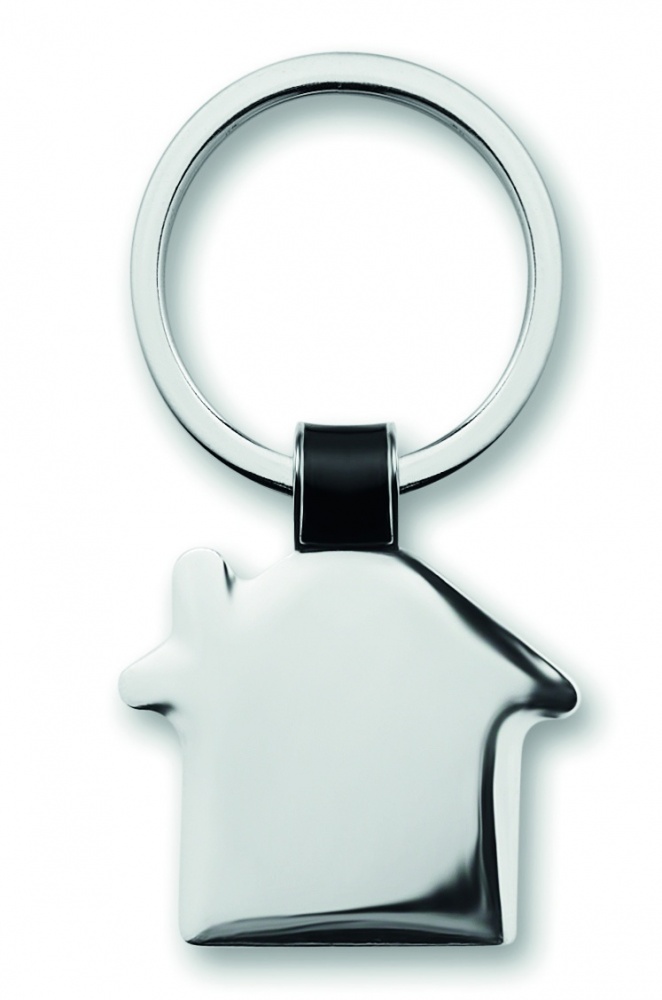 Logo trade promotional merchandise picture of: House shaped key ring Riga