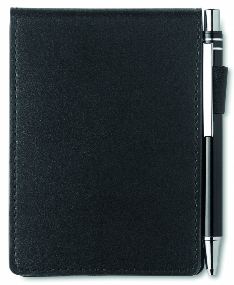 Logo trade promotional gifts image of: A7 notepad in PU pouch w/pen