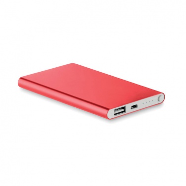 Logo trade promotional gift photo of: Flat power bank 4000 mAh