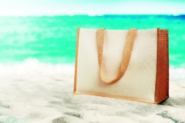 Logo trade promotional giveaway photo of: Jute and canvas shopping bag