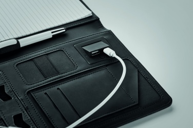 Logo trade promotional giveaways picture of: A5 folder with power bank