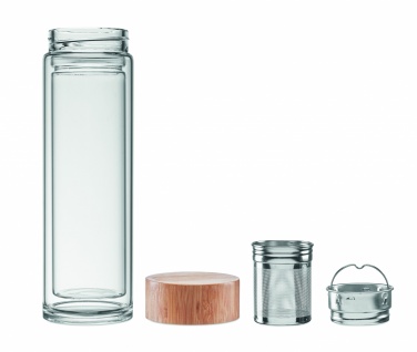 Logotrade promotional items photo of: Double wall glass bottle 400ml München