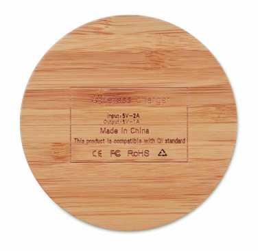 Logotrade promotional product picture of: Wireless charger bamboo 5W