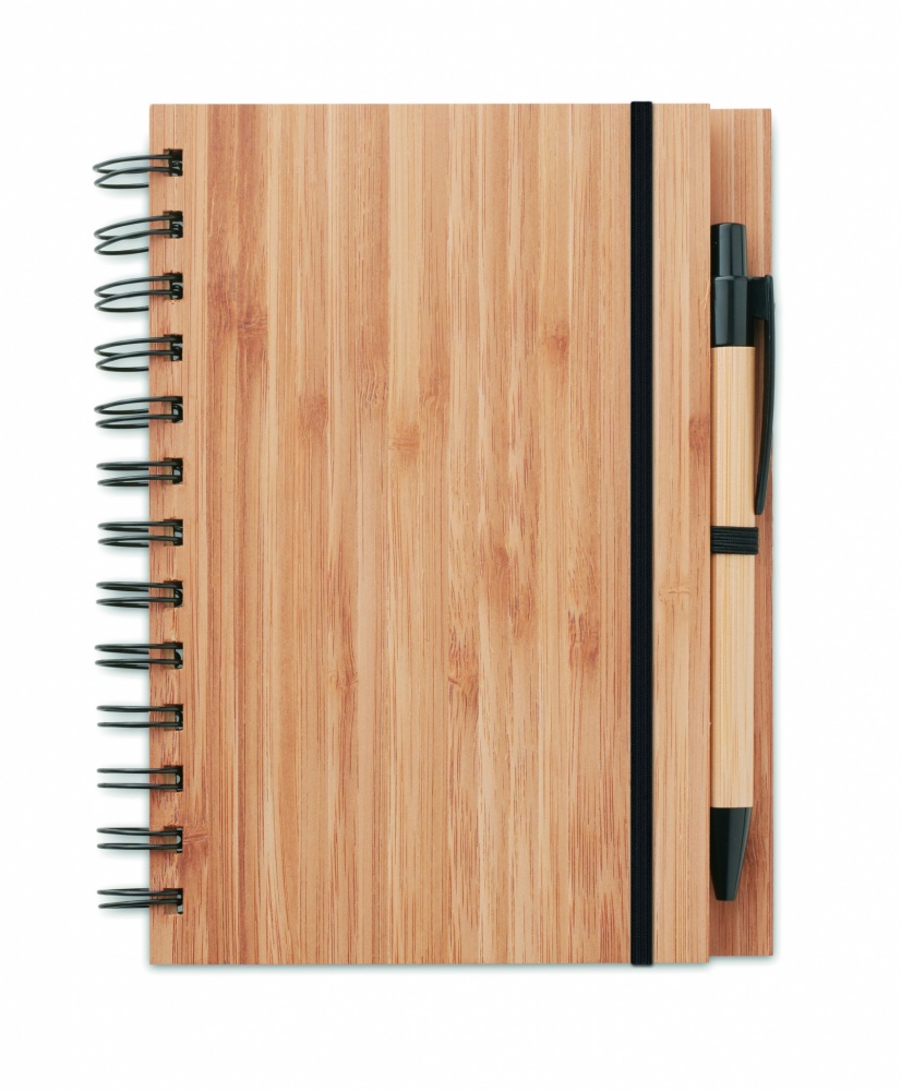 Logotrade promotional merchandise photo of: Bamboo notebook with pen lined BAMBLOC