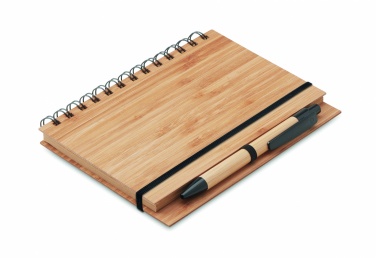 Logo trade promotional items picture of: Bamboo notebook with pen lined BAMBLOC
