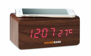 Logo trade promotional merchandise photo of: LED clock/5W wireless charger