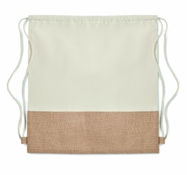 Logo trade promotional merchandise photo of: Drawstring bag w/ jute details