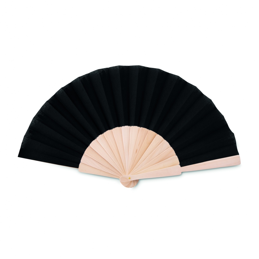 Logo trade promotional gifts image of: Manual hand fan wood