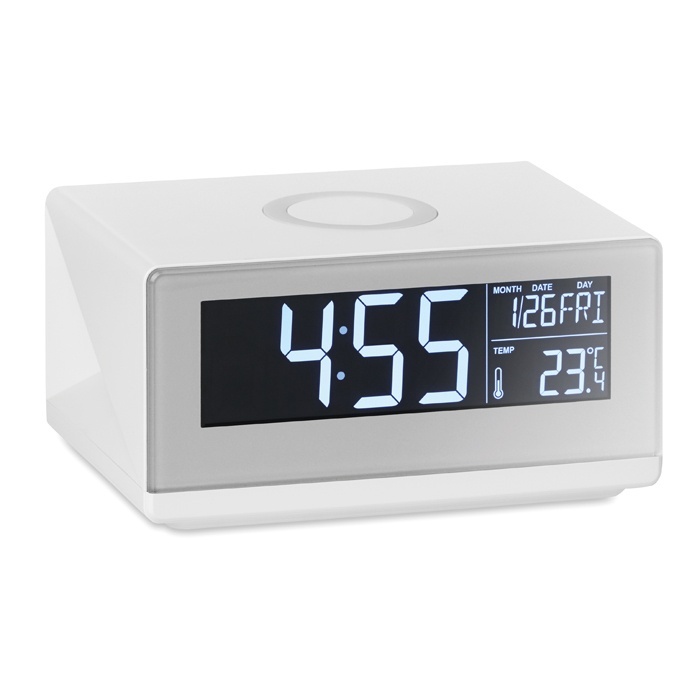 Logo trade business gift photo of: LED clock & wireless charger5W