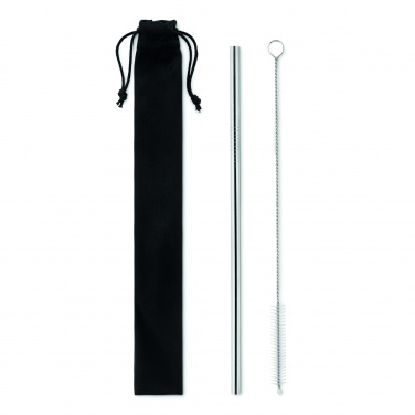 Logo trade promotional gifts picture of: SS straw and brush in pouch