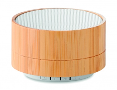 Logo trade promotional merchandise image of: 3W Bamboo wireless speaker