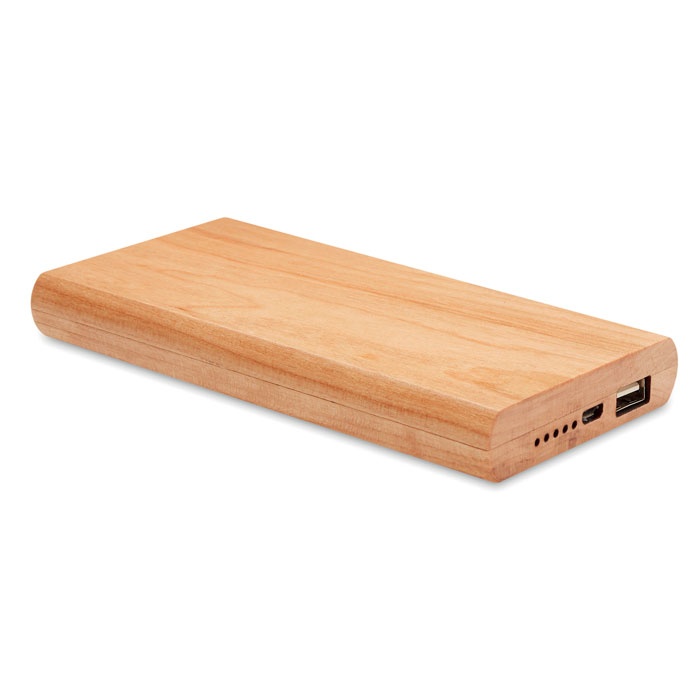 Logo trade promotional merchandise picture of: Power bank 4000 mAh Bamboo ARENA POWER