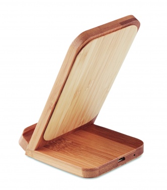 Logotrade advertising products photo of: Bamboo wireless charge stand 5W WIRESTAND