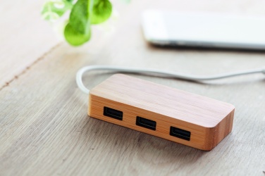 Logotrade promotional giveaways photo of: Bamboo USB 3 ports hub