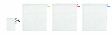 Logo trade promotional gift photo of: Set of 3 RPET mesh food bags