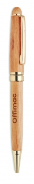 Logo trade corporate gifts picture of: Bamboo twist-action ballpoint pen in a box