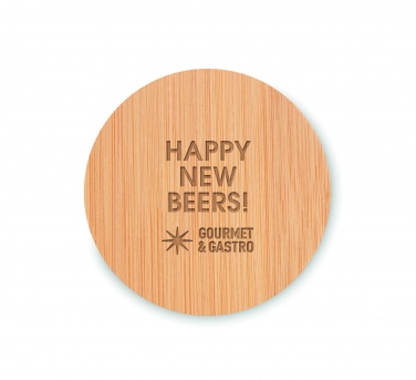 Logotrade promotional items photo of: Bamboo bottle opener/ coaster DAKAI