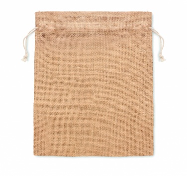 Logo trade promotional gifts picture of: Small jute gift bag 14 x 22 cm