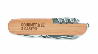 Logo trade business gift photo of: Multi tool pocket knife bamboo