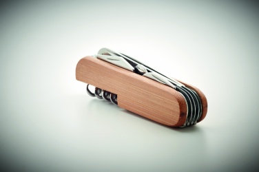 Logo trade promotional giveaway photo of: Multi tool pocket knife bamboo