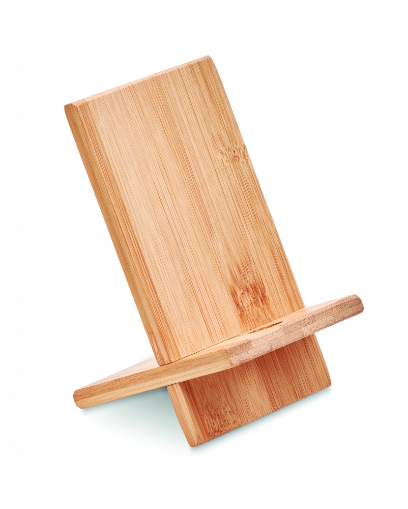 Logotrade promotional item picture of: Bamboo phone stand/ holder WHIPPY