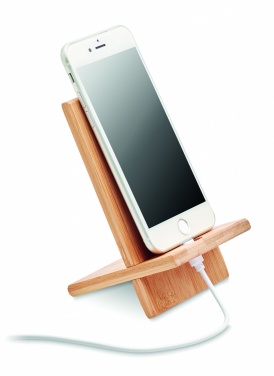 Logo trade promotional gifts picture of: Bamboo phone stand/ holder WHIPPY
