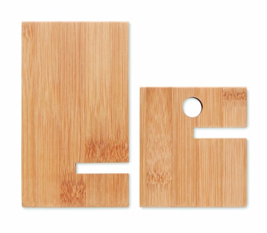 Logo trade corporate gift photo of: Bamboo phone stand/ holder WHIPPY