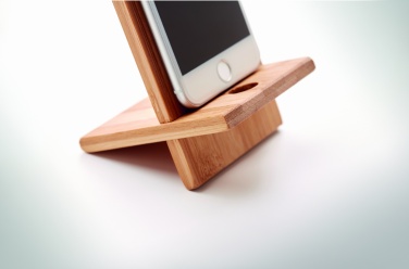 Logotrade promotional giveaway image of: Bamboo phone stand/ holder WHIPPY