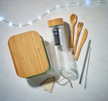 Logo trade promotional gifts picture of: Glass lunchbox with bamboo lid