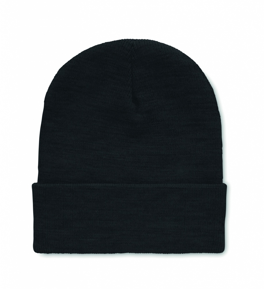Logo trade promotional merchandise picture of: Beanie in RPET with cuff