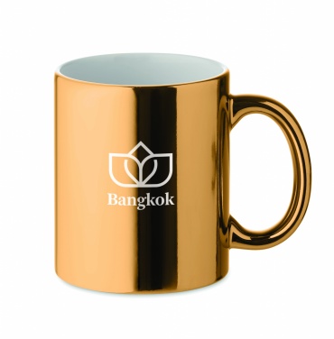 Logo trade corporate gifts picture of: Ceramic mug metallic 300 ml