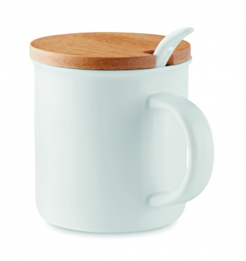 Logo trade promotional products image of: Porcelain mug with spoon