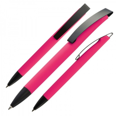 Logotrade promotional item picture of: Metal ballpen soft touch BRESCIA