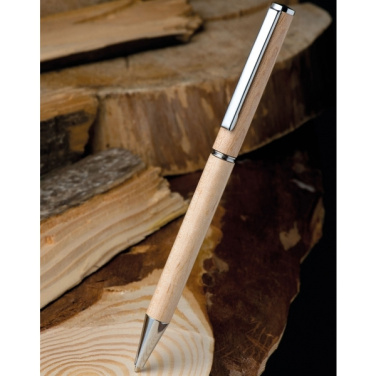 Logo trade corporate gift photo of: Wooden ballpen HEYWOOD