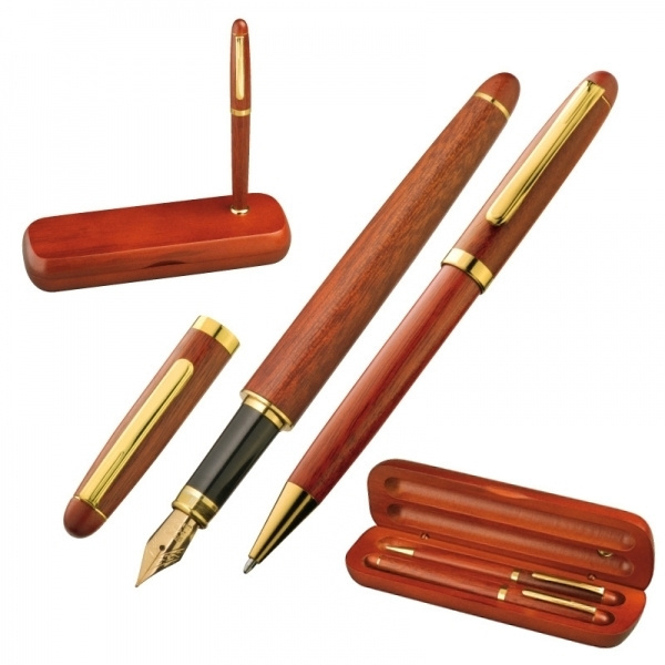 Logo trade promotional merchandise image of: Rosewood writing set OXFORD