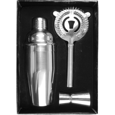 Logo trade promotional gifts image of: Metal cocktail set, 3-piece MESSINA