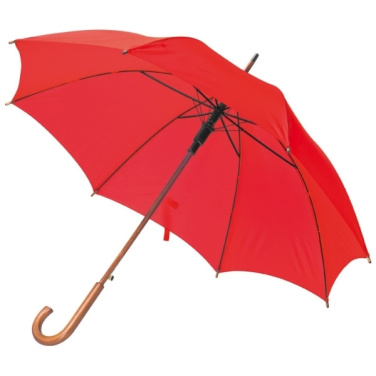 Logo trade corporate gift photo of: Wooden automatic umbrella NANCY