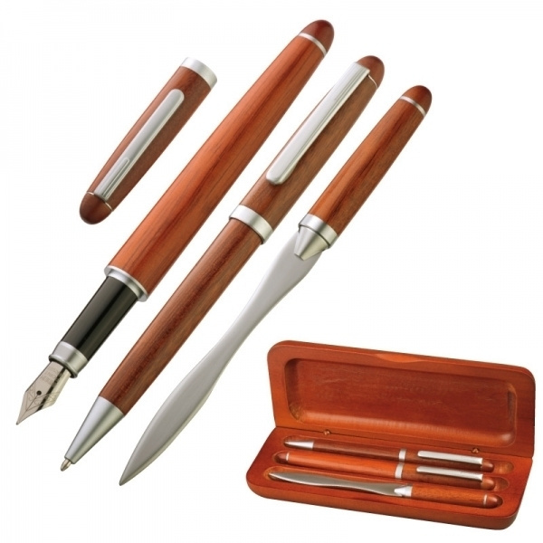 Logo trade advertising products picture of: Rosewood writing set BANGKOK