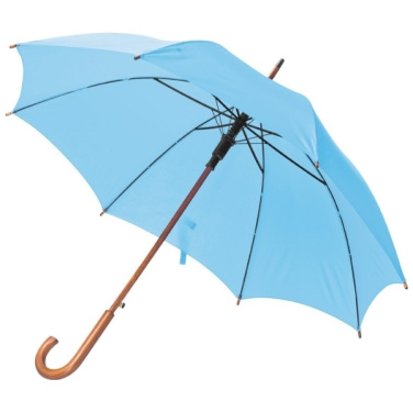 Logo trade business gifts image of: Wooden automatic umbrella NANCY