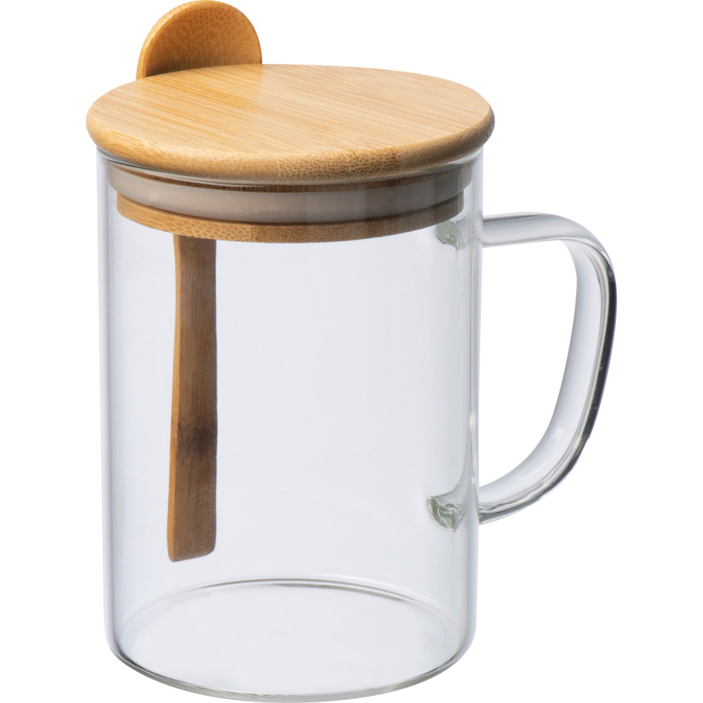 Logo trade promotional products picture of: Glass mug JACKSON 420 ml
