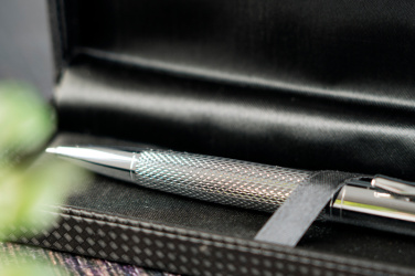 Logo trade promotional merchandise image of: Metal ballpen CHESTER