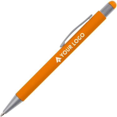 Logo trade promotional giveaways picture of: Metal ballpen touch pen soft touch SALT LAKE CITY
