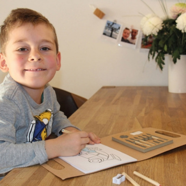 Logo trade promotional merchandise picture of: Kids coloring book with colored pencils FORIO