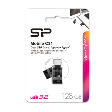 Logo trade promotional giveaways picture of: Pendrive USB/type - C Silicon Power Mobile C31 3.0 OTG