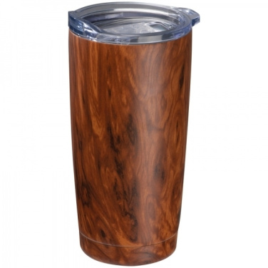 Logo trade advertising products picture of: Stainless steel mug with wooden look COSTA RICA 550 ml