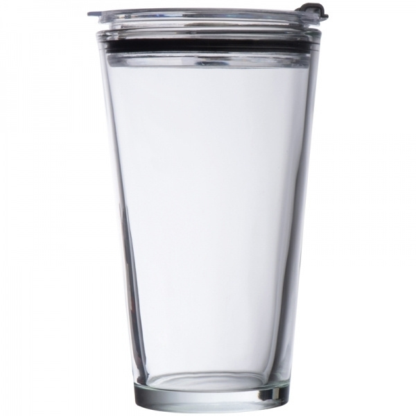 Logo trade business gifts image of: Glass mug with lid WATTENSCHEID 400 ml