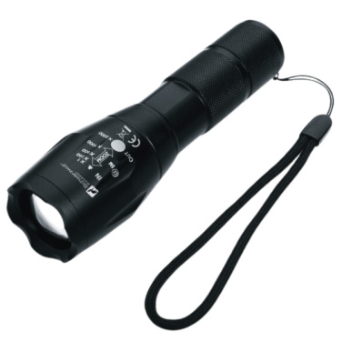 Logo trade promotional merchandise picture of: Flashlight ANTELAO Schwarzwolf
