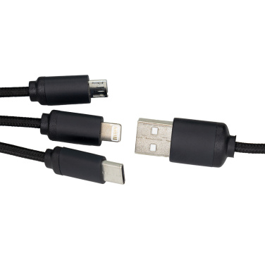 Logotrade promotional merchandise image of: 3in1 long cable with elighted logo for engraving, W201TG